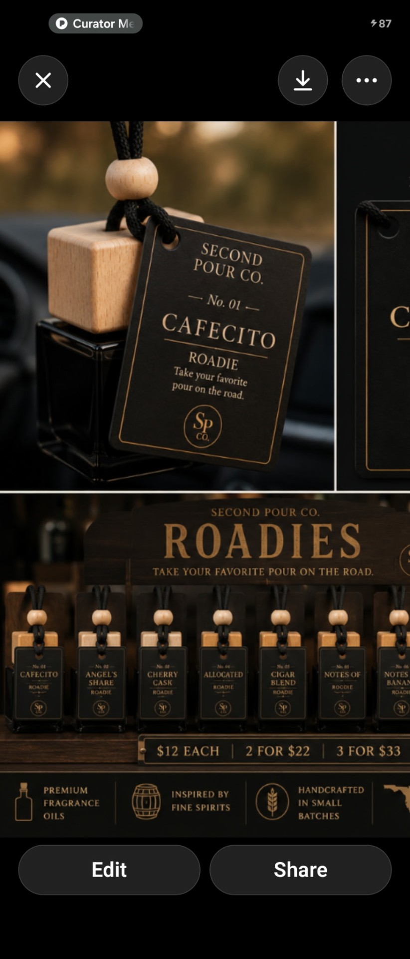 Roadies — Car Diffuser by Second Pour Co.